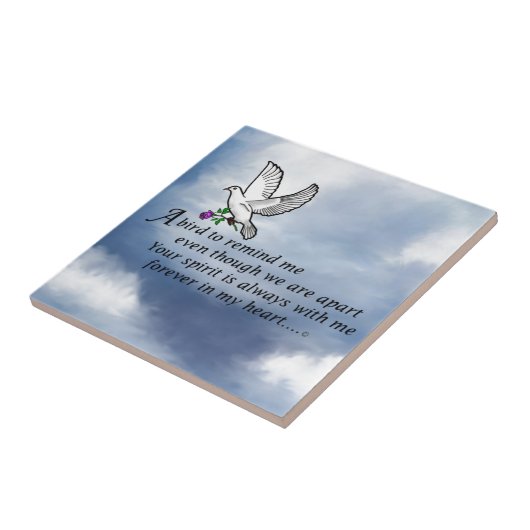 Vogel-Denkmal-Gedicht Fliese (Seite)