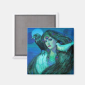 "Vögel der Dualität- Pfauenlady" Magnet (Vorderseite/Rückseite)