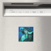 "Vögel der Dualität- Pfauenlady" Magnet (In Situ (Geschirrspüler))