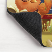 Vogel, der ein Buch hält und an einer Tafel Mousepad (Ecke)