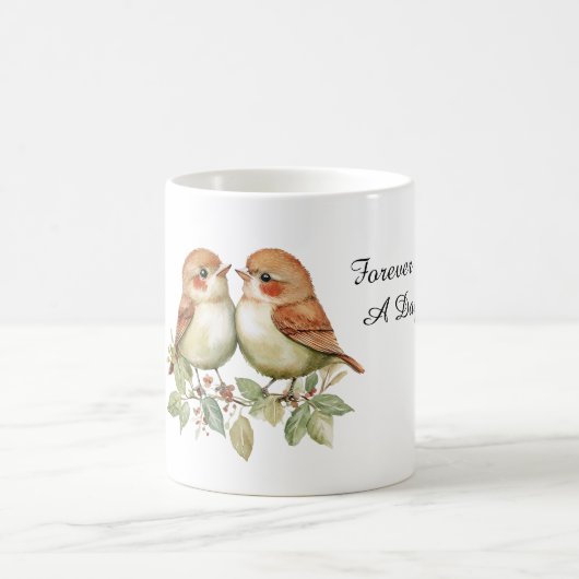Vögel der ewigen Liebe Kaffeetasse (Mittel)