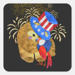 VÖGEL DER GEFÜHRTEN quadratischen Aufkleber