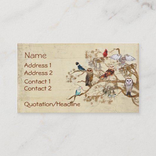 VÖGEL der GLEICHEN FEDER-NIEDERLASSUNG Visitenkarte (Vorderseite)