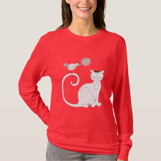 Vogel der Katzen-n… das Gänseblümchen T-Shirt