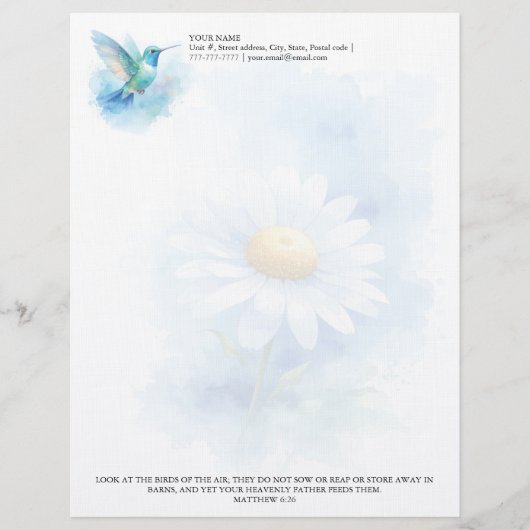 Vögel der Luft Briefbogen (Vorderseite)