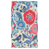 Vögel der Volkskunst, Erdbeeren und Blume drucken Kleine Geschenktüte (Rückseite)