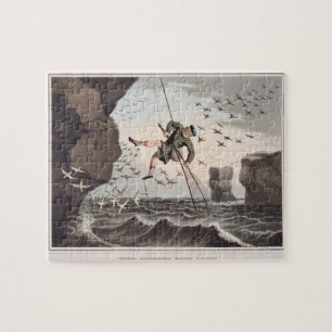 Vogel, der von oben, graviert durch Matthew Dubo Puzzle