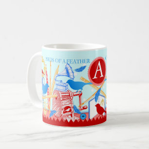 Vögel derselben Feder basteln zusammen Tasse Aqua