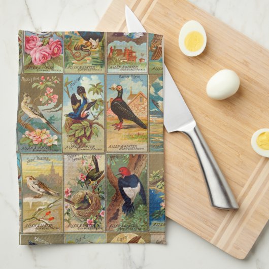 Vögel des 19. Jahrhundertsvon Geschirrtuch (Viertel Falte)