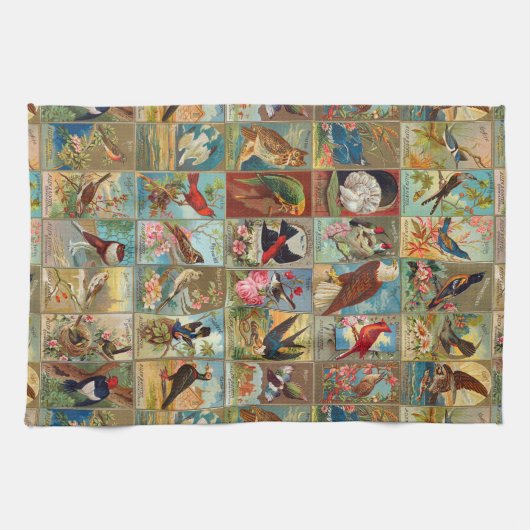 Vögel des 19. Jahrhundertsvon Geschirrtuch (Horizontal)