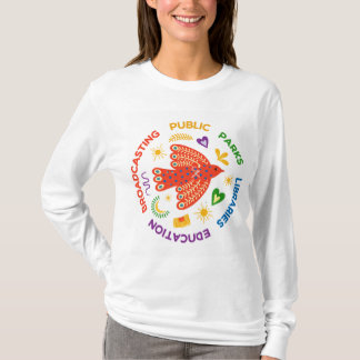 Vogel des öffentlichen Gutes – Farbige Bibliotheke T-Shirt