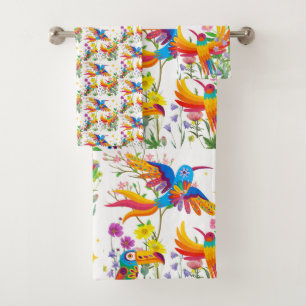 Vögel des Paradies Badehandtuch Set