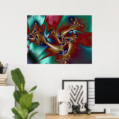 Vögel des Paradies-Fraktals Poster (Heimbüro)