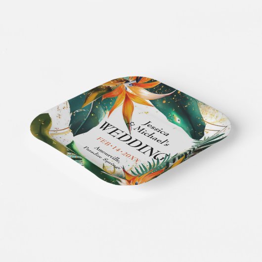 Vögel des Paradieses Bliss Pappteller (Gewinkelt)