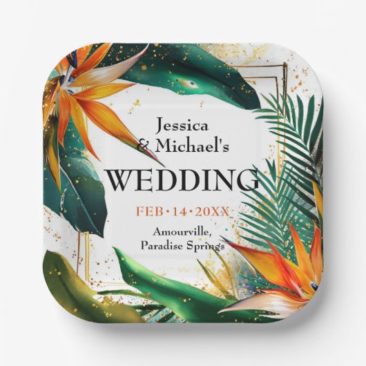 Vögel des Paradieses Bliss Pappteller (Vorderseite)