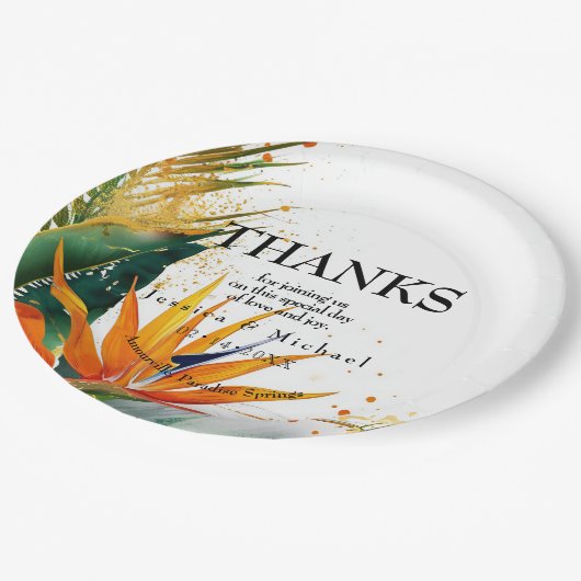 Vögel des Paradieses Bliss Pappteller (Schrägansicht)