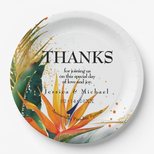 Vögel des Paradieses Bliss Pappteller (Vorderseite)