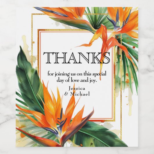 Vögel des Paradieses Bliss Weinetikett (Einzelnes Label)