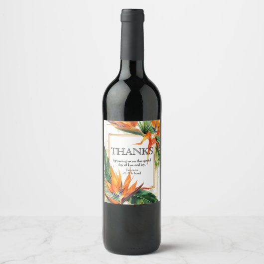 Vögel des Paradieses Bliss Weinetikett (Vorderseite)