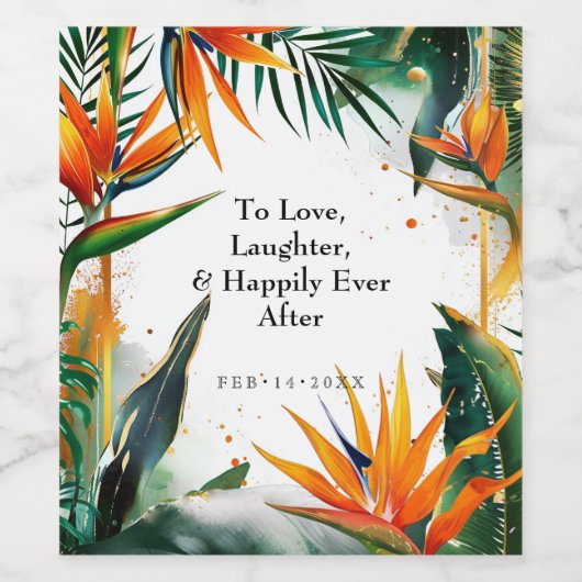 Vögel des Paradieses Bliss Weinetikett (Einzelnes Label)