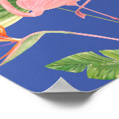 Vögel des Paradieses ~ Blume, Flamingo und Macaw Poster (Ecke)