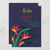 Vögel des Paradieses Floral Einladung (Vorne/Hinten)