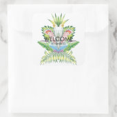 Vögel des Paradieses Hochzeitsticker Quadratischer Aufkleber (Tasche)