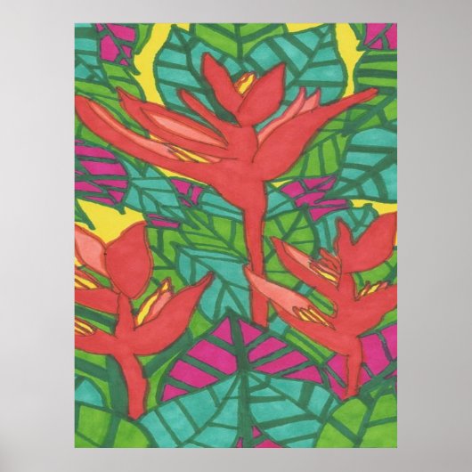 Vögel des tropischen Dschungels Poster (Vorne)