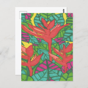 Vögel des tropischen Dschungels Postkarte