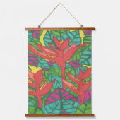 Vögel des tropischen Dschungels Wandteppich Mit Holzrahmen (Vorderseite)