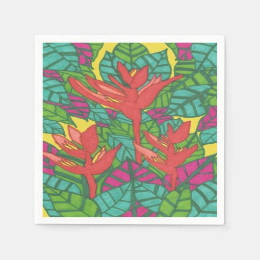 Vögel des tropischen Paradieses Serviette (Vorderseite)