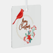 Vogel-Design mit Blume Metallquadrat Ornament Aus Metall (Vorderseite Rechts)