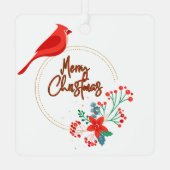 Vogel-Design mit Blume Metallquadrat Ornament Aus Metall (Rückseite)