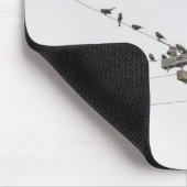 Vögel, die an Drähten befestigt sind Mousepad (Ecke)