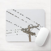 Vögel, die an Drähten befestigt sind Mousepad (Mit Mouse)