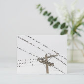 Vögel, die an Drähten befestigt sind Postkarte (Stehend Vorderseite)