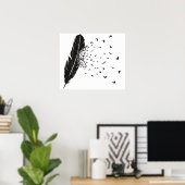 Vögel, die eine Feder auslöschen Poster (Heimbüro)