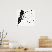 Vögel, die eine Feder auslöschen Poster (Küche)