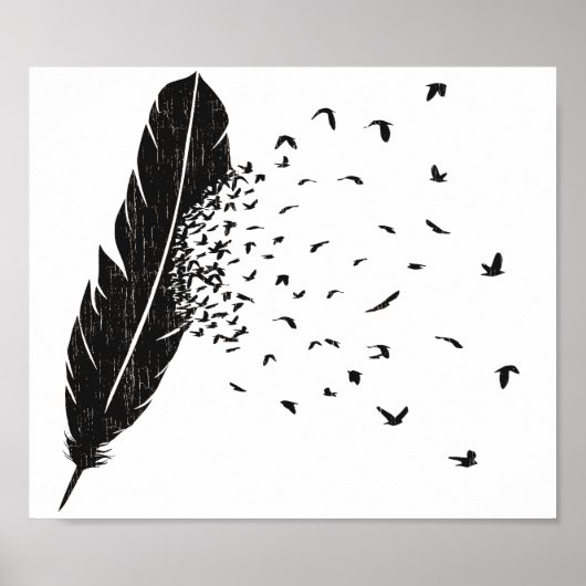 Vögel, die eine Feder auslöschen Poster (Vorne)