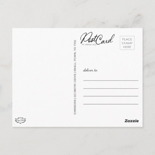 Vögel, die eine Linie fallen lassen, senden eine N Postkarte (Rückseite)