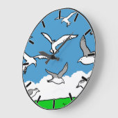 Vögel, die hoch fliegen große wanduhr (Winkel)