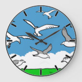 Vögel, die hoch fliegen große wanduhr (Vorderseite)