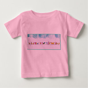 Vögel, die im Regen-Säuglings-Shirt singen Baby T-shirt