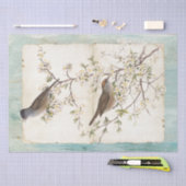 Vögel, die in der Aquamarinen Ölfarbe Pergament de Seidenpapier (Handwerk)