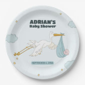 Vögel, die Niedliches Kind tragen. Es ist eine jun Pappteller (Vorderseite)