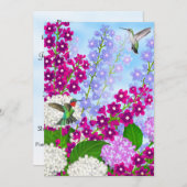 Vögel, die Save the Date in den Blume der Gartenan (Vorne/Hinten)