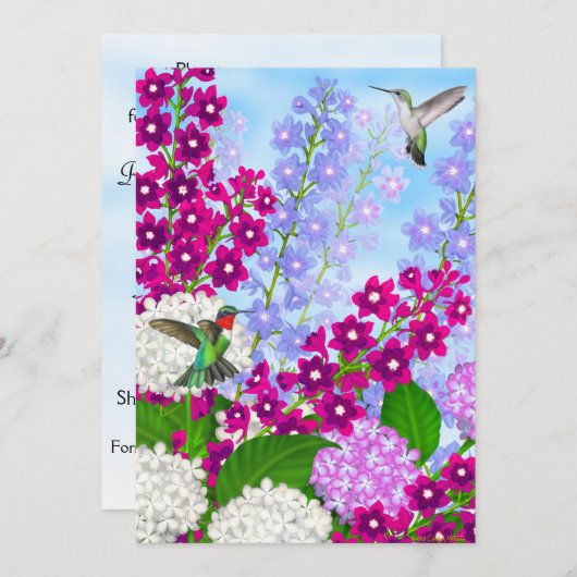 Vögel, die Save the Date in den Blume der Gartenan (Vorne/Hinten)