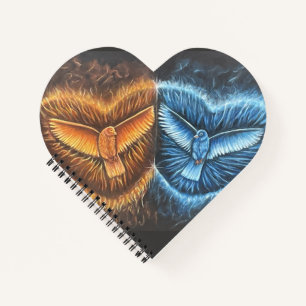 Vögel, die zusammen fliegen notizblock