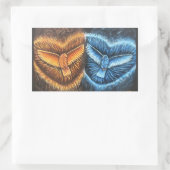 Vögel, die zusammen fliegen rechteckiger aufkleber (Tasche)