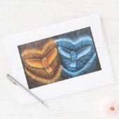 Vögel, die zusammen fliegen rechteckiger aufkleber (Umschlag)